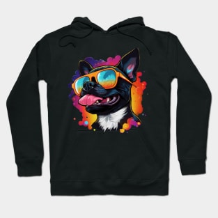 Retro Wave Boston Terrier Dog Hoodie